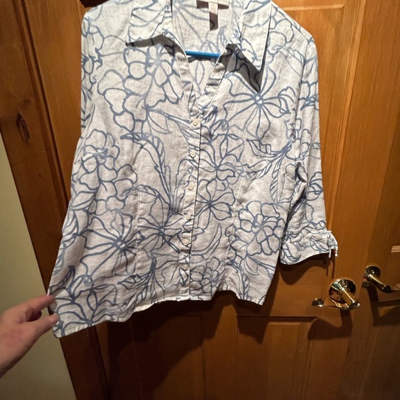 JM Collection Linen Top size 14 P🍎 - Picture 2 of 5